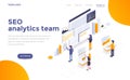 Flat color Modern Isometric Concept Illustration - Seo analytics team