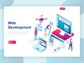Modern flat design isometric concept of Web Development for banner and website. Isometric landing page template. Royalty Free Stock Photo