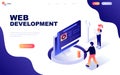 Modern flat design isometric concept of Web Development decorated people character for website Royalty Free Stock Photo