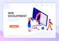 Modern flat design isometric concept of Web Development decorated people character for website and mobile website development. Royalty Free Stock Photo