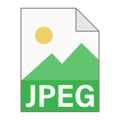 Modern flat design of JPEG file icon for web