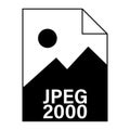 Modern flat design of JPEG 2000 file icon for web