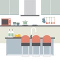 Modern Flat Design Kitchen Interior