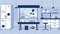 Modern Flat Design Laboratory with Scientist Working Royalty Free Stock Photo