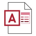 Modern flat design of logo ACCDB database file icon