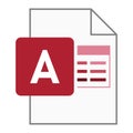 Modern flat design of logo ACCDB database file icon