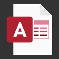 Modern flat design of logo ACCDB database file icon