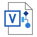 Modern flat design of logo VSD visio drawing file icon