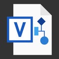 Modern flat design of logo VSD visio drawing file icon