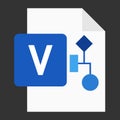 Modern flat design of logo VSD visio drawing file icon