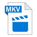 Modern flat design of MKV file icon for web Royalty Free Stock Photo