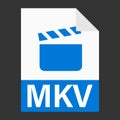 Modern flat design of MKV illustration file icon for web Royalty Free Stock Photo