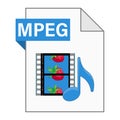 Modern flat design of MPEG file icon for web