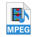 Modern flat design of MPEG illustration file icon for web Royalty Free Stock Photo