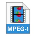 Modern flat design of MPEG-1 illustration file icon for web Royalty Free Stock Photo