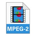 Modern flat design of MPEG-2 illustration file icon for web Royalty Free Stock Photo