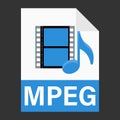 Modern flat design of MPEG illustration file icon for web Royalty Free Stock Photo