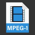 Modern flat design of MPEG-1 illustration file icon for web Royalty Free Stock Photo
