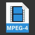 Modern flat design of MPEG-4 illustration file icon for web Royalty Free Stock Photo