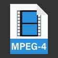 Modern flat design of MPEG-4 illustration file icon for web