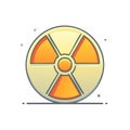 Modern flat design nuclear radiation warning symbol hazard danger alert illustration Royalty Free Stock Photo