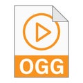 Modern flat design of OGG file icon for web Royalty Free Stock Photo