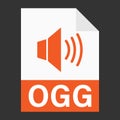 Modern flat design of OGG file icon for web Royalty Free Stock Photo