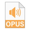 Modern flat design of OPUS file icon for web