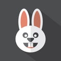 Modern Flat Design Rabbit Icon