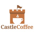 Modern flat design simple minimalist castle kingdom coffee cafe logo icon design template vector with modern illustration concept Royalty Free Stock Photo