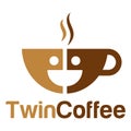 Modern flat design simple minimalist twin coffee logo icon design template vector with modern illustration concept style for cafe Royalty Free Stock Photo