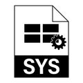 Modern flat design of SYS file icon for web