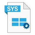 Modern flat design of SYS file icon for web