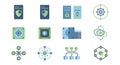Modern Flat Design Technology and Security Icon Set Royalty Free Stock Photo
