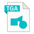 Modern flat design of TGA file icon for web