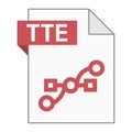 Modern flat design of TTE file icon for web