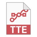 Modern flat design of TTE illustration file icon for web