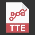 Modern flat design of TTE illustration file icon for web