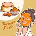 Modern flat design of turmeric for healthy and cosmetics products