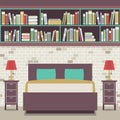 Modern Flat Design Twin Bedroom Royalty Free Stock Photo
