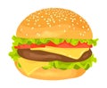 Modern flat design vector illustration of big hamburger