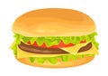 Modern flat design vector illustration of big hamburger Royalty Free Stock Photo