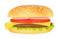 Modern flat design vector illustration of big hamburger Royalty Free Stock Photo