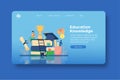 Modern Flat Design Vector Illustration. Education Knowledge Landing Page and Web Banner Template. Education School Learning