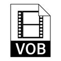 Modern flat design of VOB illustration file icon for web