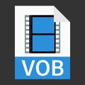 Modern flat design of VOB illustration file icon for web