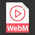 Modern flat design of WebM file icon for web