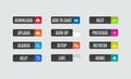 Modern flat design website navigation buttons