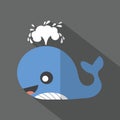 Modern Flat Design Whale Icon.