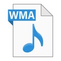 Modern flat design of WMA file icon for web Royalty Free Stock Photo